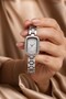 Heiro Women's Silver Rectangular Case Stone Detailed Steel Band Wristwatch with Silver Dial Luxury Minimal Elegant Women's Watch 2026 - 4