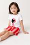 Girl's Cat Printed Striped Shorts Cotton Set - 5