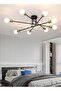 YATAI LIGHTING Modern Sputnik Ceiling Light Black and Gold, 95cm Ceiling Lamp with Acrylic Shades, E27 Bulb Base, Wall Switch, for Bedroom Dining Room Living Room Study (Bulb not Included ) - 7