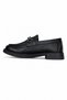 Women's Genuine Leather Chain Detailed Loafer Shoes Black Thick Sole Casual Classic - 3