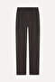Men's Brown Straight Fit Tie-Waist Trousers