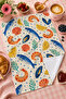 Good Food Good Tides Seafood Colorful Kitchen Patterned Mediterranean 2-Piece Kitchen Towel Set 35X55 - 2