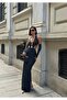 Metal Accessory Detailed Backless Dress with Sleeves - Black