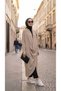 Asymmetrical Design Crossed Tunic Linen Aerobin Fabric-Mink - 2