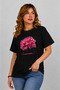 BASKILI BASIC T-SHIRT SİYAH RENK - 2