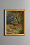 Red Deer Family - Vintage Patterned Painting - Fine Model