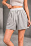Women's White Belted Plain Seasonal Summer Comfortable Fit Casual Shorts/Bermuda