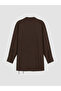 Brown Double-Breasted Collar Women's Shirt Tunic - 6