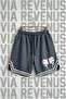 Rebel Printed Unisex Vortex Fabric Sports Training Shorts with Stripe Detail