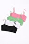 Women's Colorful 4-Piece Strapless Non-Padded Bra Half Tank Training Bra - 2