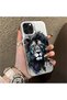 iPhone 13 Pro Compatible Silicone Edge Hard Back Case Couple Phone Case with Lion Pattern - 3