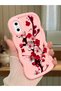 حافظة متوافقة مع هاتف iPhone XS، حافظة حماية للكاميرا من السيليكون باللون الوردي، حافظة هاتف بنمط زهور