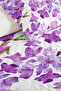 Purple Floral Modern Young Room Single Pique Set - Lilac White 160X220 cm Quilted Bedspread - 3