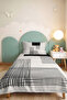 Black Geometric Youth Room Single Pique Set - Modern Striped 160X220 cm Quilted Bedspread - 6
