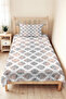 Geometric Gray Young Room Single Pique Set - Modern Tile 160X220 cm Quilted Bedspread - 6