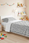 Gray Geometric Young Room Single Pique Set - Anthracite Minimal 160X220 cm Quilted Bedspread - 2