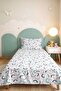 Geometric Young Room Single Pique Set - Pastel Pink Turquoise 160X220 cm Quilted Bedspread - 4