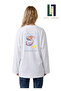 Summer Vibe Themed Wide Sleeve Oversize Long Sleeve White Tshirt 100% Cotton Summer T-Shirt