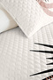 Black Geometric Modern Single Pique - Beige Terracotta Striped 160X220 cm Quilted Bedspread - 3