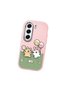 Tecno Camon 40 Compatible Case Camera Protector Pink Silicone Couple Phone Case with Line Pattern - 3
