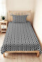 Black and White Geometric Youth Room Single Pique Set - Plaid 160X220 cm Quilted Bedspread - 4