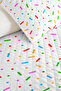 Colorful Confetti Teen Room Single Pique Set - White Geometric 160X220 cm Quilted Bedspread - 3