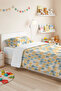 Yellow Geometric Modern Young Room Single Pique Set-Blue White 160X220 cm Quilted Bedspread - 5