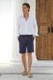 Petrol Blue Men's Cotton Shorts Elastic Waist Zipper Pocket Casual Sports Shorts - 6