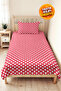 Red Geometric Modern Pique Set-White Retro Circle Motif Single Bedspread 160X220 cm