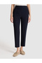 Navy Blue Carrot Fit Fabric Trousers 50319939-Vr033 - 3