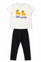 Girl's Cotton Printed Casual Leggings Set - 2