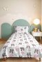 Panda Pink Girls' Pique Set - Pastel Black Baby Room Seasonal Bedspread - 160X220 cm - 4