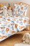 Safari Animal Pastel Children's Room Pique Set - Orange Blue 160X220 cm Quilted Bedspread - 2