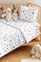 Starry White Pastel Children's Room Single Pique Set - Lilac Gray 160X220Cm Quilted Bedspread - 2