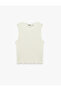 Bürümcük Fabric Textured Slim Fit Crew Neck Sleeveless Blouse - 3