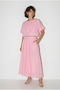 Women's Pink Short-Sleeved Balloon Form Blouse Pocket Detailed Lined Maxi Skirt Set 2788 60286364 - 6