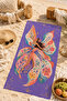 Purple Fairy Butterfly Patterned 70X150 Beach Towel, Soft Textured Model Suitable for Sea and Beach Use - 5