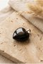 Heart Shaped Obsidian Natural Stone Steel Pendant - 2