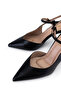 Women's Genuine Leather Black Heeled Shoes - 3