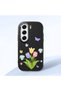 Tecno Camon 40 Compatible Case Camera Protector Black Silicone Couple Phone Case with Floral Pattern
