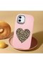 iPhone 12 Compatible Case with Camera Protection Pink Silicone Couple Phone Case with Heart Pattern - 2