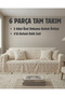 6-Piece Sofa Cover and Throw Pillow Cover Set – 2-Piece 170X210 Non-Slip Sofa Cover + 4-Piece 45X45 Throw Pillow Covers Full Set