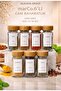 6 Glass Spice Jars with Bamboo Lids and 12 Stickers as a Gift