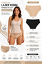 Women's Low Waist Laser Cut Seamless Panties |   Non-Slip Tape |   Black & Tan |   Seamless Slip - 2