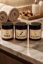 Set of 3 Retro Labelled Amber Bathroom Organizer Cotton Pads Makeup and Cotton Swab Box - 2