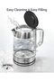 Electric Glass Kettle, 1.7L Capacity, LED Light, 360° Rotary Base, Glass Body, 2200W,Dry Boil Protection For Tea Coffe Water Boiling, New Modern Premium Design - 6