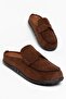 Ugan Women's Brown Suede Poly Sole Detailed Slippers