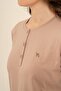 Women's Brown Embroidered Long Sleeve Pajama Set Ar3770-S-V1 - 5