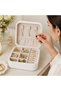 Portable Travel Jewelry Organizer Box with Zipper Compact Jewelry Storage Case for Rings, Earrings, Necklaces, Bracelets, Watches & Small Accessories - 3