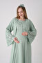 Maternity Nightgown with Lace Detail, Breastfeeding / Hijab Clothing / 2-Piece Buttoned Set / Slippers and Crown Gift - 2